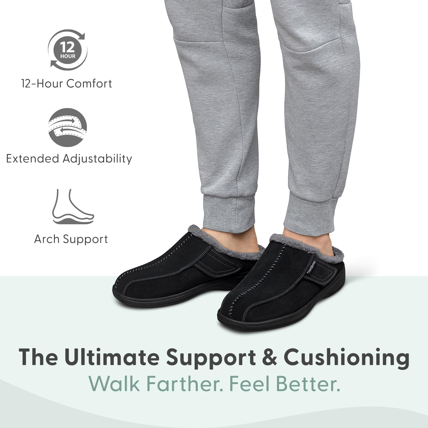 Innovative Orthopedic Slippers for Men - Ideal for Plantar Fasciitis, Foot &amp; Heel Pain Relief. Arch Support Slippers, Cushioning Ergonomic Sole &amp; Extended Widths - Asheville