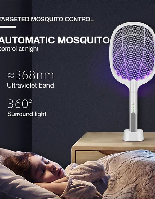 Load image into Gallery viewer, ZapAway USB Electric Mosquito Lamp &amp; Fly Swatter – Portable Handheld Triple-Layer Mesh for Instant Relief
