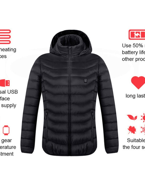 Load image into Gallery viewer, Winter Heated Jacket USB Electric Cotton Coat Zip-up Heater Thermal Clothing Heating Vest For Men
