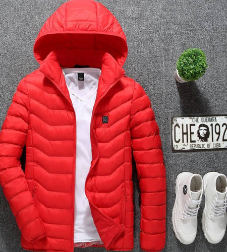 Winter Heated Jacket USB Electric Cotton Coat Zip-up Heater Thermal Clothing Heating Vest For Men