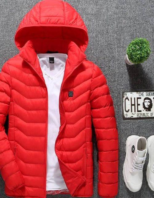 Load image into Gallery viewer, Winter Heated Jacket USB Electric Cotton Coat Zip-up Heater Thermal Clothing Heating Vest For Men
