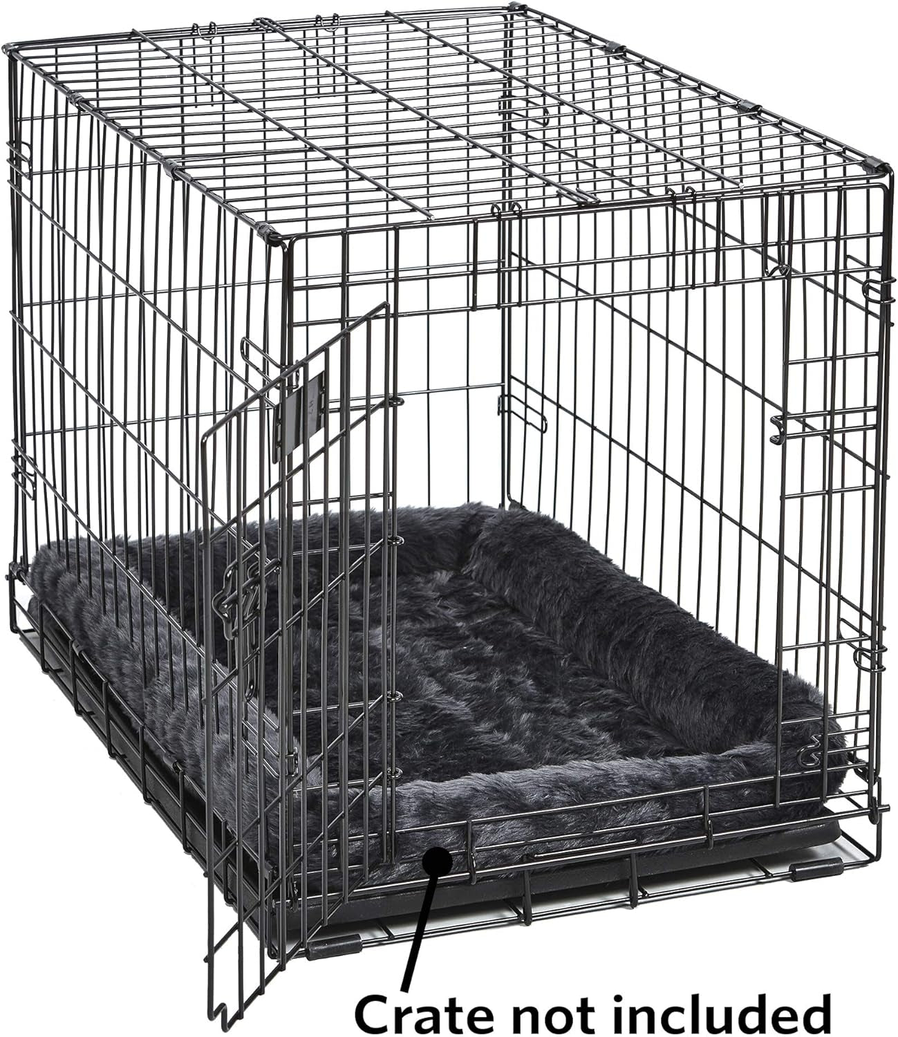 Gray Dog Bed | Bolster Dog Bed Fits Metal Dog Crates | Machine Wash &amp; Dry