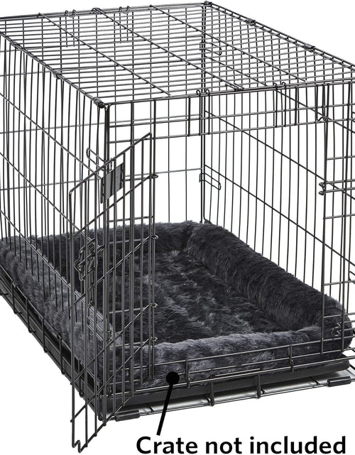 Load image into Gallery viewer, Gray Dog Bed | Bolster Dog Bed Fits Metal Dog Crates | Machine Wash &amp; Dry
