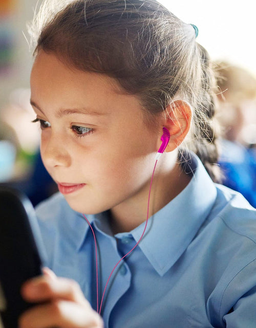 Load image into Gallery viewer, Bulk Kids Earbuds Individually Packaged Classroom 100 Pack Multi Color Earphones Headphones for Children Students Schools Libraries Hospitals
