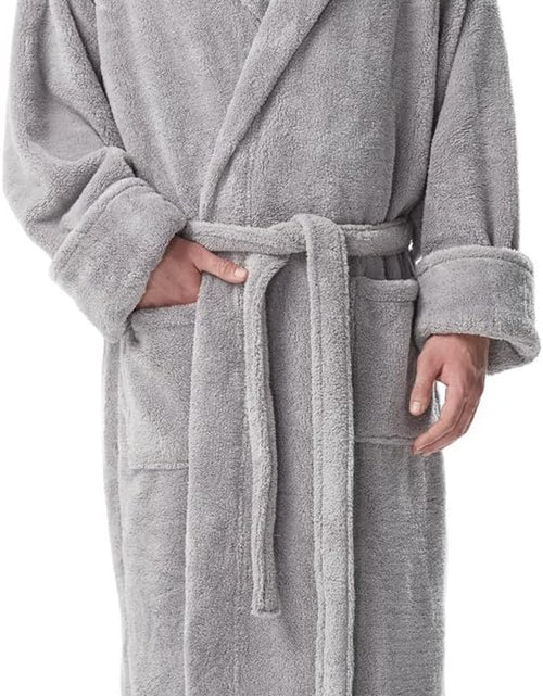 Load image into Gallery viewer, Men&#39;S Fleece Robe, Long Hooded Turkish Bathrobe
