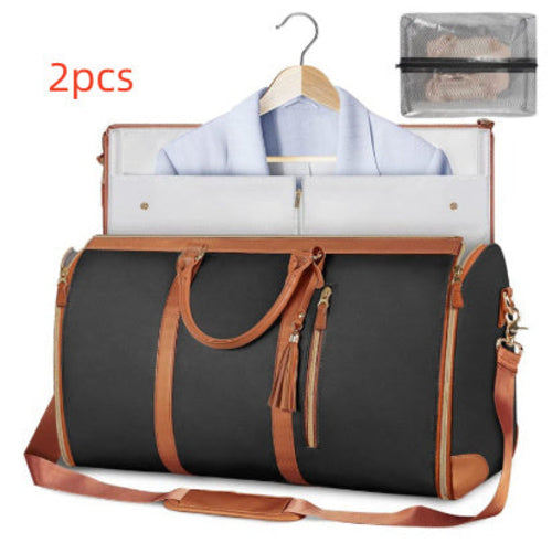 Large Capacity Travel Duffle Bag Women's Handbag Folding Suit Bag