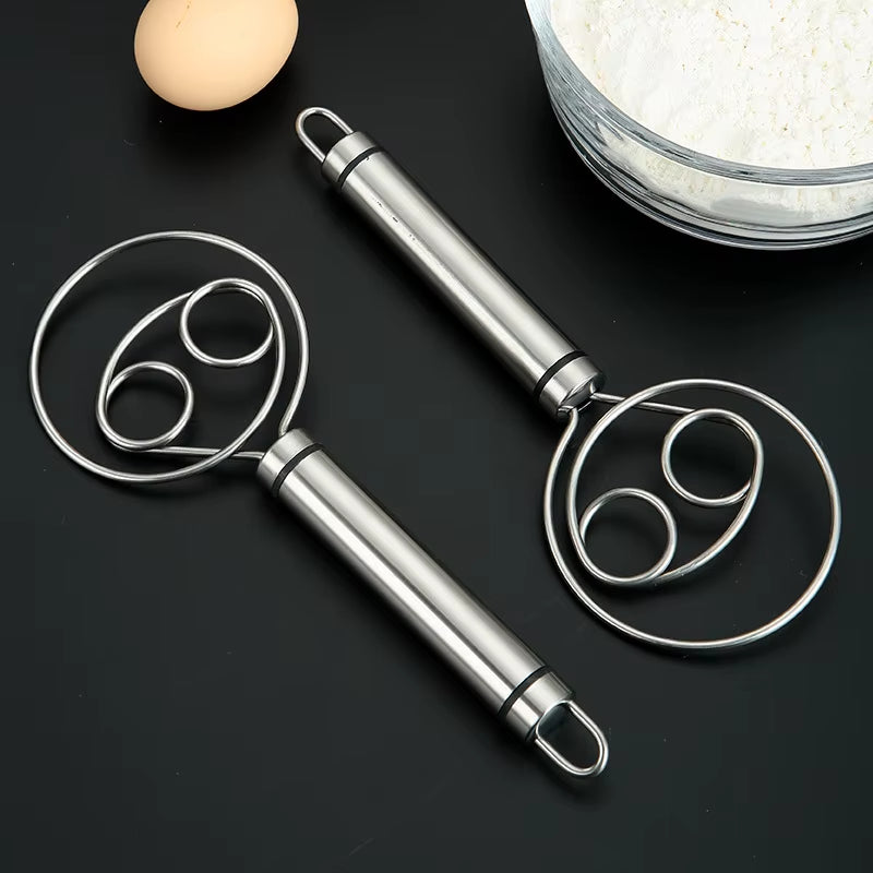 Baker’s Best Danish Dough Whisk – Dutch-Style Stainless Steel Hand Mixer for Effortless Bread, Biscuits &amp; Cakes