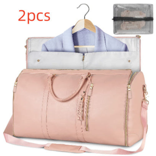Large Capacity Travel Duffle Bag Women's Handbag Folding Suit Bag