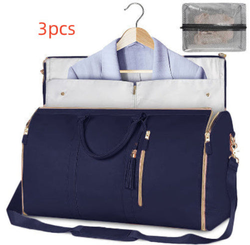 Large Capacity Travel Duffle Bag Women's Handbag Folding Suit Bag