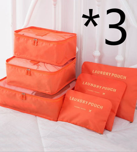 6 PCS Travel Storage Bag Set for Clothes Tidy Organizer