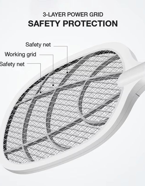 Load image into Gallery viewer, ZapAway USB Electric Mosquito Lamp &amp; Fly Swatter – Portable Handheld Triple-Layer Mesh for Instant Relief
