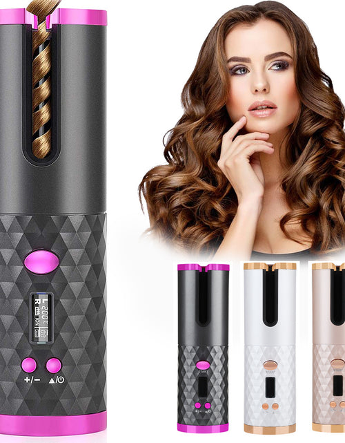 Load image into Gallery viewer, Rechargeable Automatic Hair Curler Women Portable Hair Curling Iron LCD Display Ceramic Curly Rotating Curling Wave Styer
