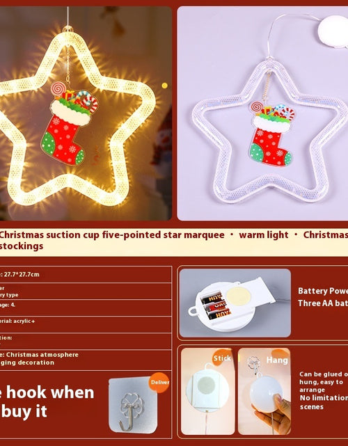 Load image into Gallery viewer, Christmas Pendant Decoration Christmas Atmosphere Led Lights Led Christmas Star Light Decoration For Window Door For Holiday
