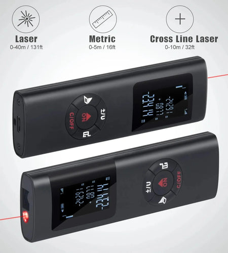 SmartMeasure 40M/60M Mini Laser Distance Meter – USB Rechargeable Handheld Rangefinder for Accurate Measurements