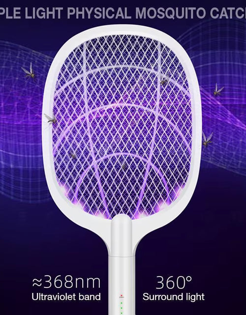 Load image into Gallery viewer, ZapAway USB Electric Mosquito Lamp &amp; Fly Swatter – Portable Handheld Triple-Layer Mesh for Instant Relief
