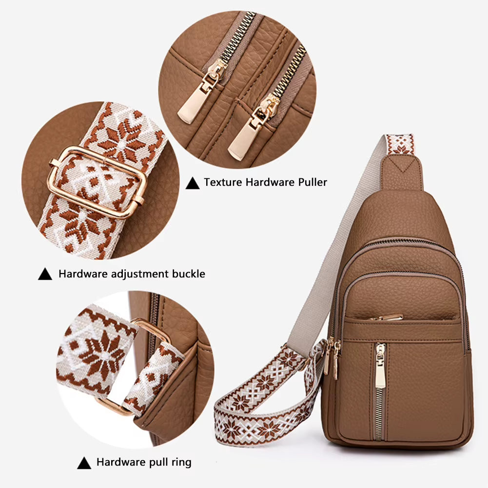 UrbanChic Crossbody – Waterproof PU Leather Chest &amp; Shoulder Bag for Women on the Go