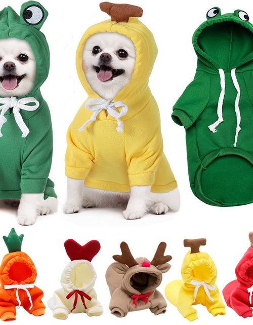 Load image into Gallery viewer, Cute Fruit Dog Clothes For Small Dogs Hoodies Winter Warm Fleece Pet Clothing Puppy Cat Costume Coat For French Chihuahua Outfit
