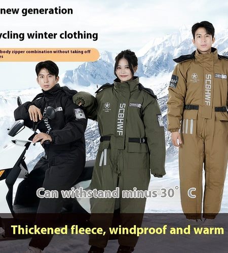 Winter Outdoors Cold-proof Cycling One-piece Work Clothes