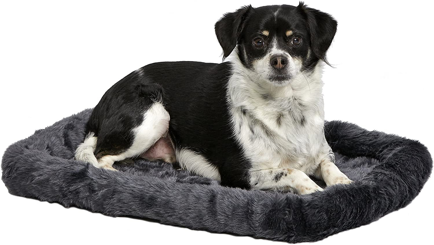 Gray Dog Bed | Bolster Dog Bed Fits Metal Dog Crates | Machine Wash &amp; Dry