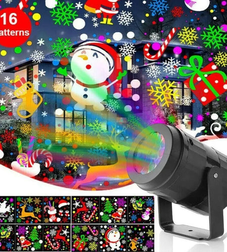 Christmas Party Lights Snowflake Projector Light Led Stage Light Rotating Xmas Pattern Outdoor Holiday Lighting Garden Christmas Decor