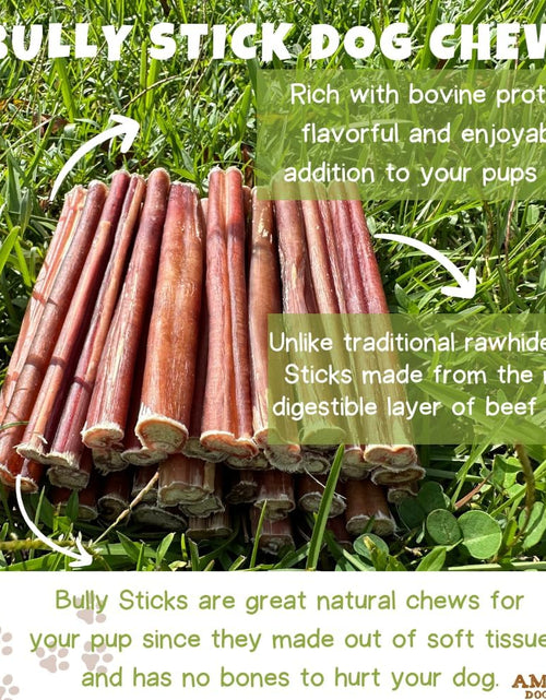 Load image into Gallery viewer, Bully Sticks 6 &amp; 7 Inch Regular Size - Premium Bully Stick Dog Chews - Long Lasting Bully Sticks for Dogs - Best Bully Stick Dog Bone - No Hide Dog Chews
