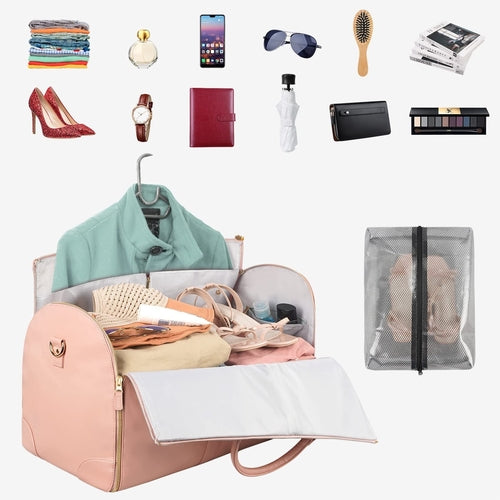 Large Capacity Travel Duffle Bag Women's Handbag Folding Suit Bag