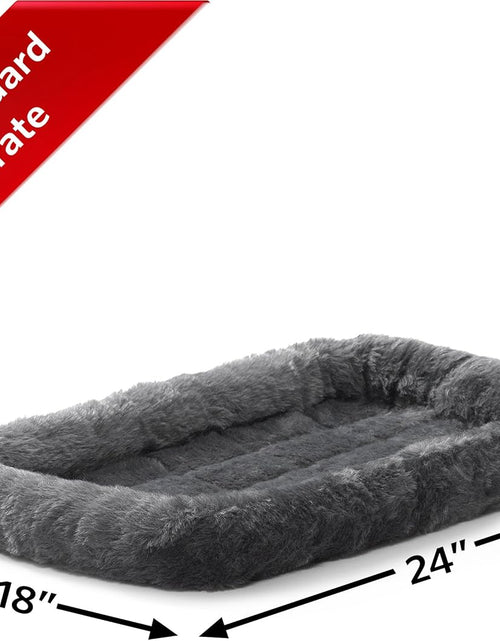 Load image into Gallery viewer, Gray Dog Bed | Bolster Dog Bed Fits Metal Dog Crates | Machine Wash &amp; Dry
