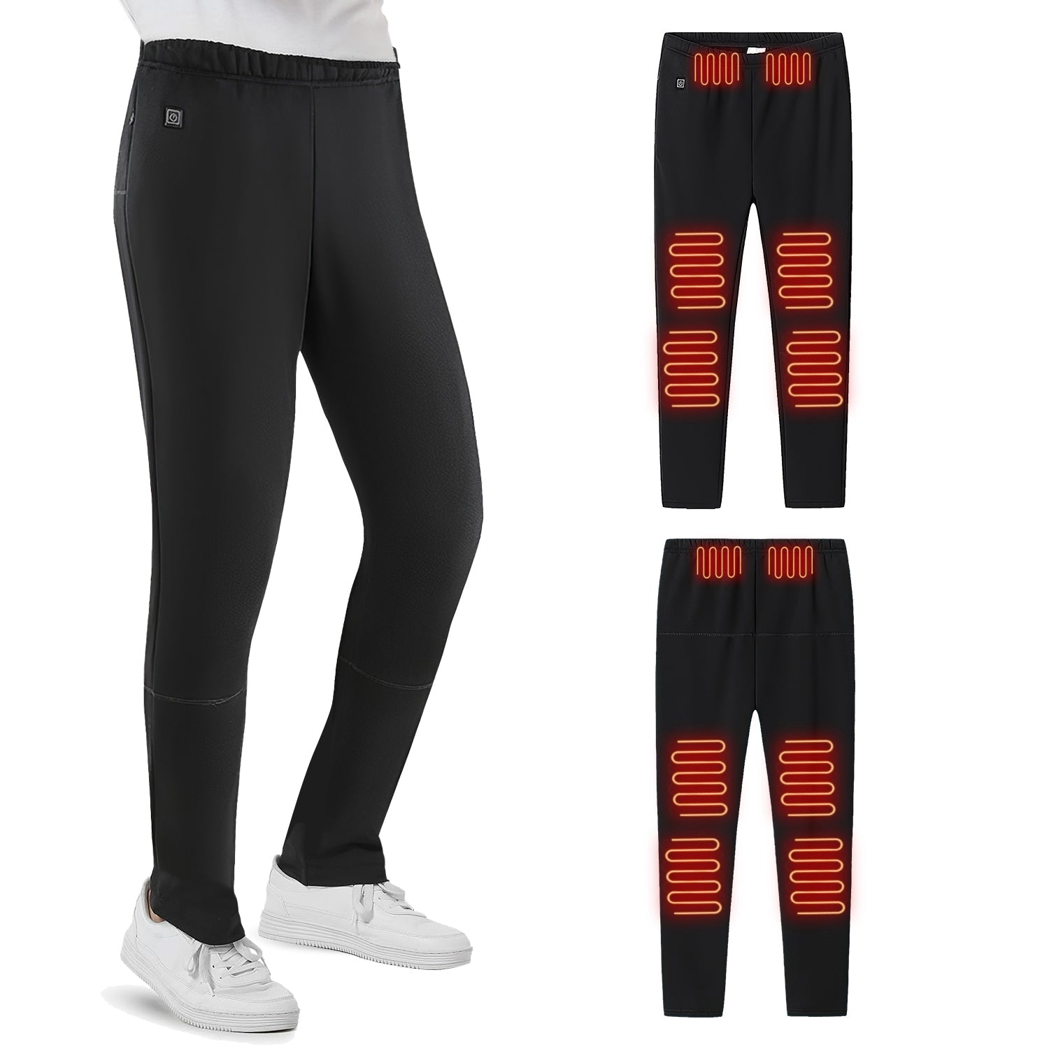 1Pc  Winter Heated Pants For Men Women With 12 Heating Zones 5V USB Powered Heating Trouser With 3 Heating Levels Machine Washable For Outdoor Winter Activities Unisex