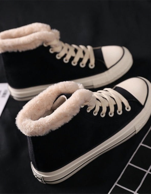 Load image into Gallery viewer, Canvas Shoes Women&#39;s Plush Cotton-padded Warm-keeping Cotton Shoes
