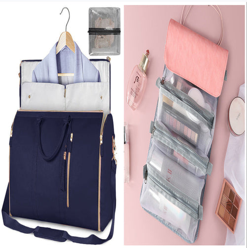Large Capacity Travel Duffle Bag Women's Handbag Folding Suit Bag