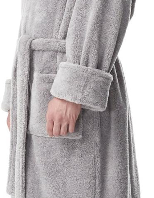 Load image into Gallery viewer, Men&#39;S Fleece Robe, Long Hooded Turkish Bathrobe

