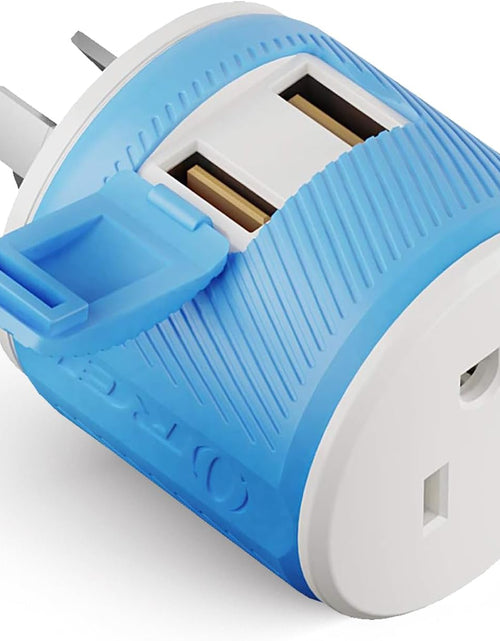 Load image into Gallery viewer, Australia, New Zealand, China Travel Plug Adapter by  with Dual USB + Surge Protection - Type I (U2U-16), Will Work with Cell Phones, Camera, Laptop, Tablets, Ipad, Iphone and More
