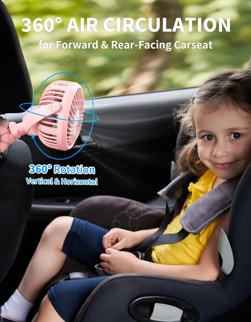 Load image into Gallery viewer, Battery Operated Stroller Fan Flexible Tripod Clip on Fan with 3 Speeds and Rotatable Handheld Personal Fan for Car Seat Crib Bike Treadmill (Pink)
