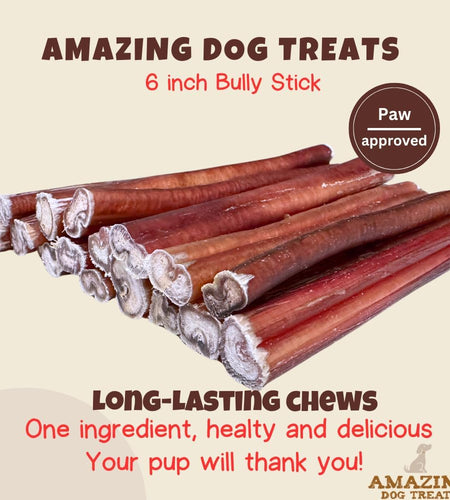 Bully Sticks 6 & 7 Inch Regular Size - Premium Bully Stick Dog Chews - Long Lasting Bully Sticks for Dogs - Best Bully Stick Dog Bone - No Hide Dog Chews