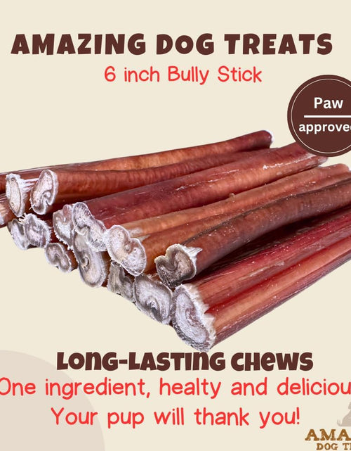 Load image into Gallery viewer, Bully Sticks 6 &amp; 7 Inch Regular Size - Premium Bully Stick Dog Chews - Long Lasting Bully Sticks for Dogs - Best Bully Stick Dog Bone - No Hide Dog Chews
