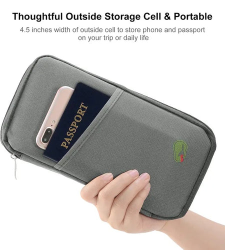 Travel Passport Wallet 12Cells Ticket ID Credit Card Holder Water Repellent Documents Phone Organizer